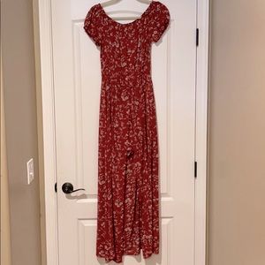 Burgundy floral dress. Vici